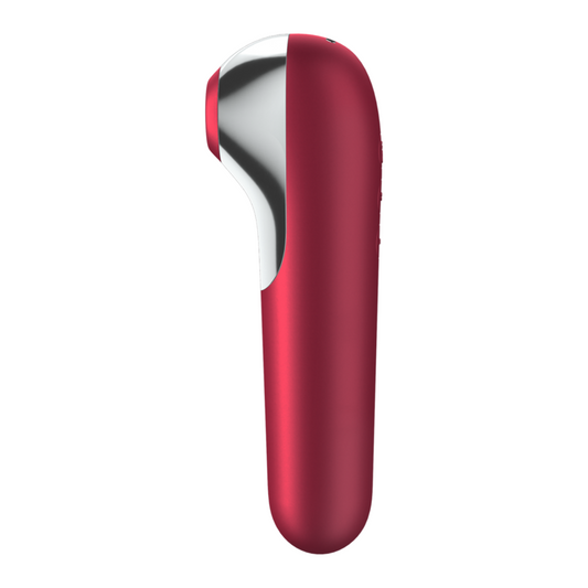 Satisfyer Dual Love Vibrator And Suctioner With Pulsed Air Red - UABDSM
