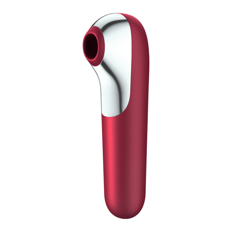 Satisfyer Dual Love Vibrator And Suctioner With Pulsed Air Red - UABDSM