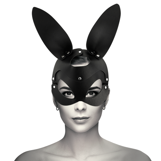 Coquette Chic Desire Vegan Leather Mask With Bunny Ears - UABDSM