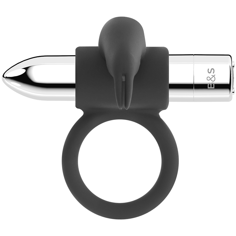 Black&silver Burton Rechargeable Vibrating Ring 10v - UABDSM