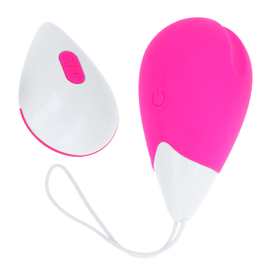 Oh Mama Textured Vibrating Egg 10 Modes - Pink And White - UABDSM
