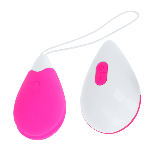 Oh Mama Textured Vibrating Egg 10 Modes - Pink And White - UABDSM