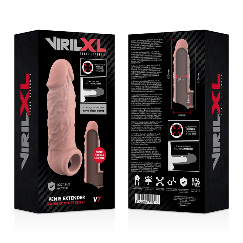 Virilxl Penis Extender Extra Comfort Sleeve V7 Flesh - UABDSM