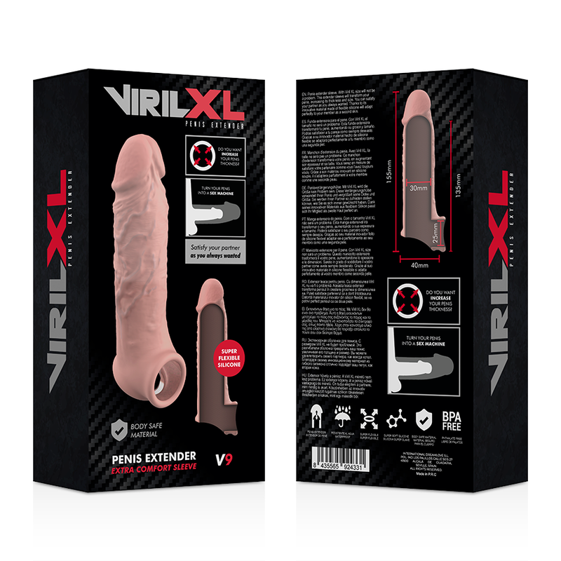 Virilxl Penis Extender Extra Comfort Sleeve V9 Flesh - UABDSM