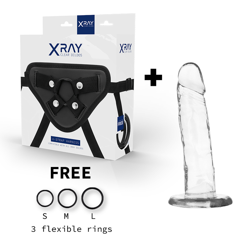 Xray Harness + Clear Cock 18cm X 4cm - UABDSM