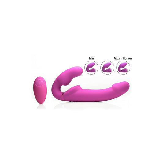 Inflatable Strapless Strap-on Inflatable Function with Remote Control Pink - UABDSM