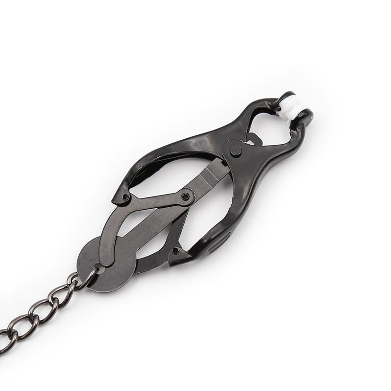 Japanese Nipple Clamps with Chain Black - UABDSM
