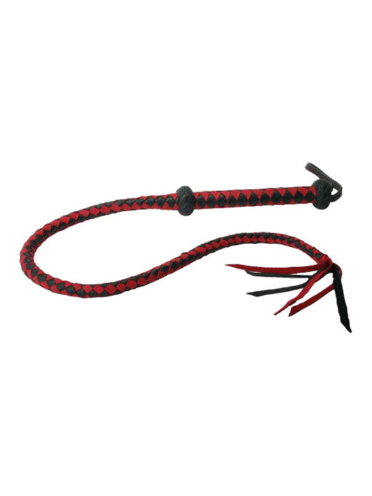 Premium Red And Black Leather Whip - UABDSM
