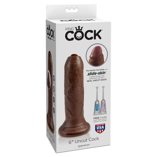 King Cock Realisic Dildo with Movable Foreskin Brown 6 - UABDSM