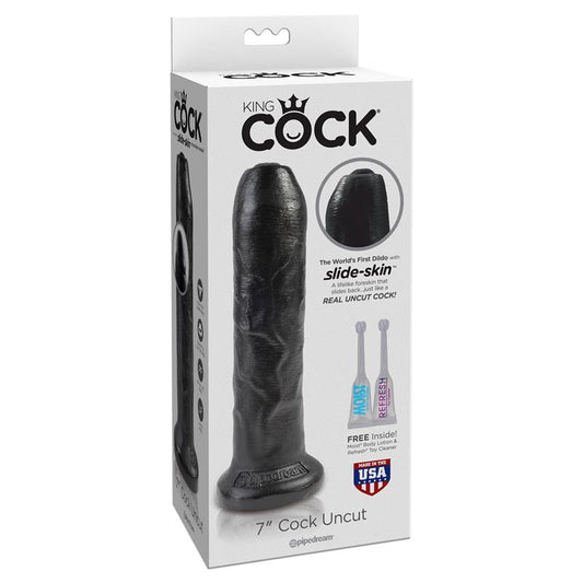King Cock Realistic Dildo with Movable Foreskin Black 7 - UABDSM