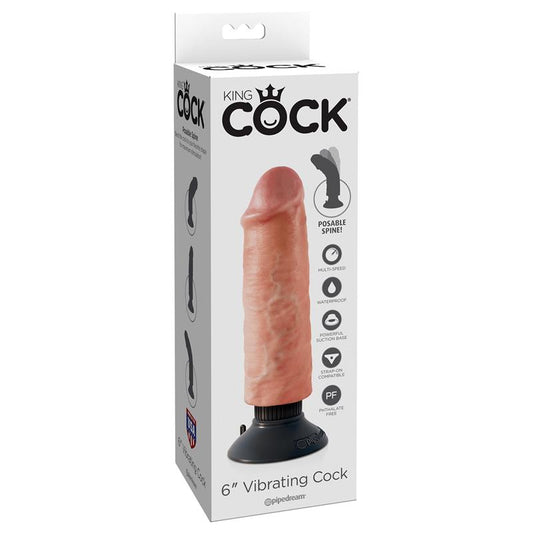 King Cock Vibrating Cock 6 - Flesh - UABDSM