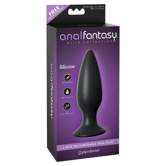 Large Rechargeable Butt Plug Black - UABDSM