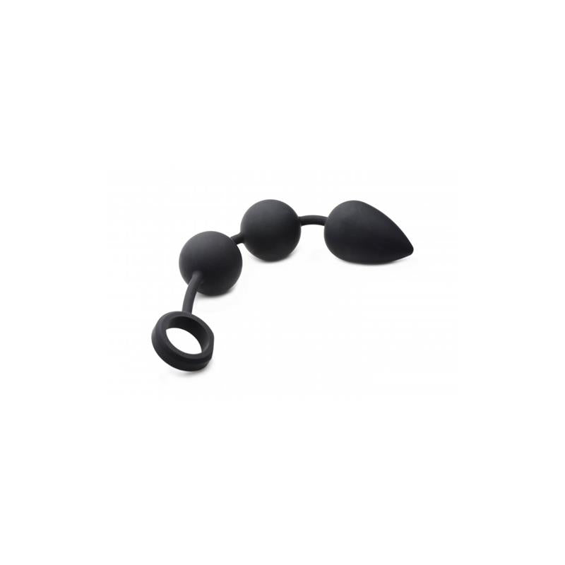Large Silicone Weighted Anal Chain Black - UABDSM