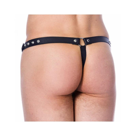 Leather G-String Adjustable with Oppening - UABDSM