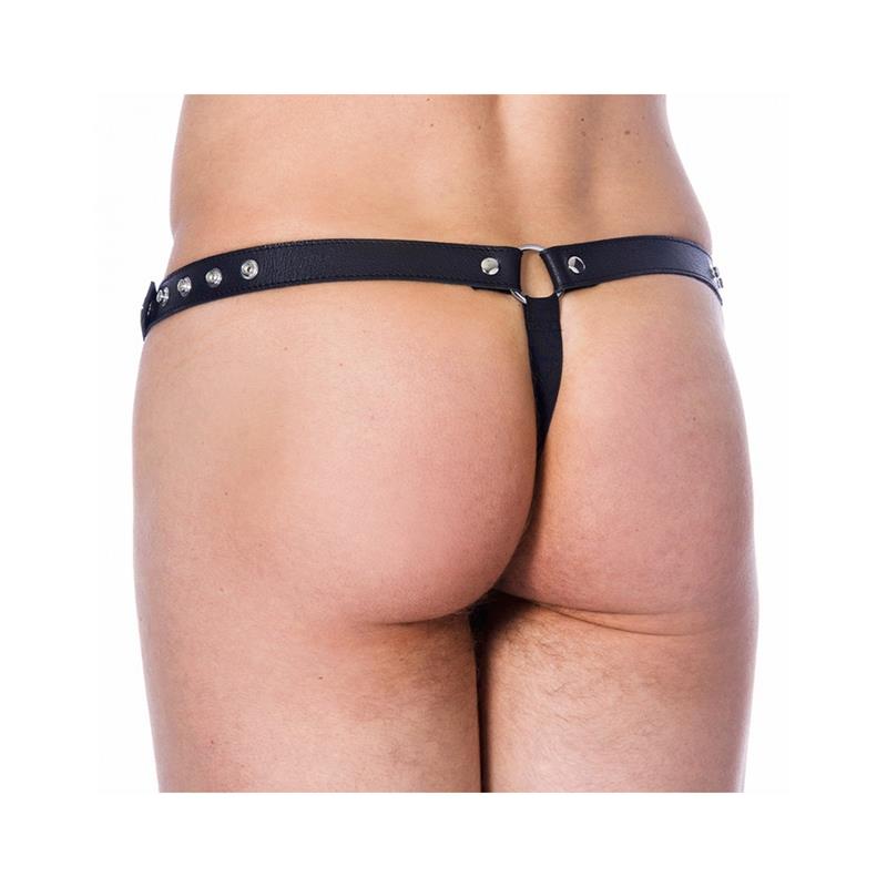 Leather G-String Adjustable with Oppening - UABDSM