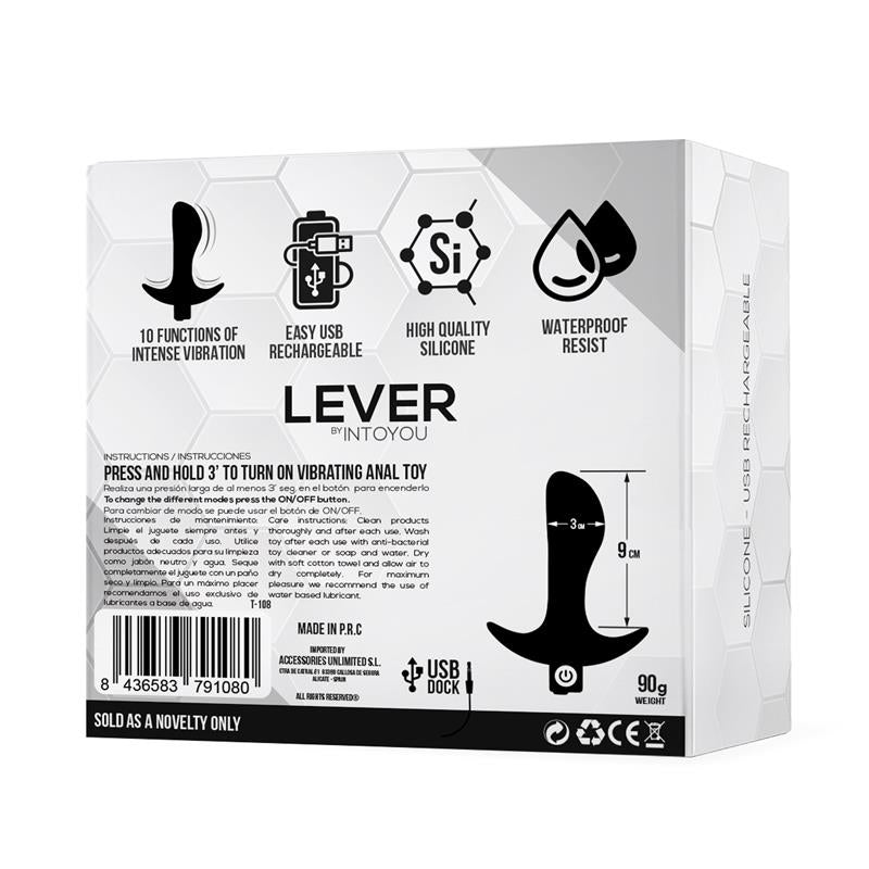Lever Anal Plug with Vibration USB Silicone - UABDSM