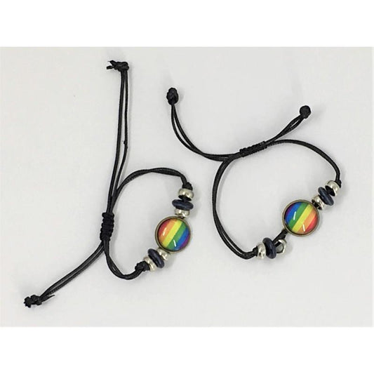 LGBT+ Pride Adjustable Bracelet with Circle - UABDSM