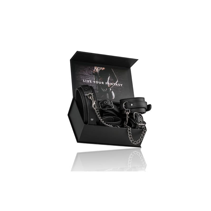 Ligature Set Collar Ankle and Wrists Cuffs Black - UABDSM