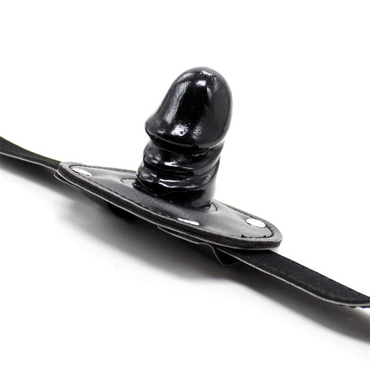 Locking Short 5 cm Penis Gag Ball Black - UABDSM