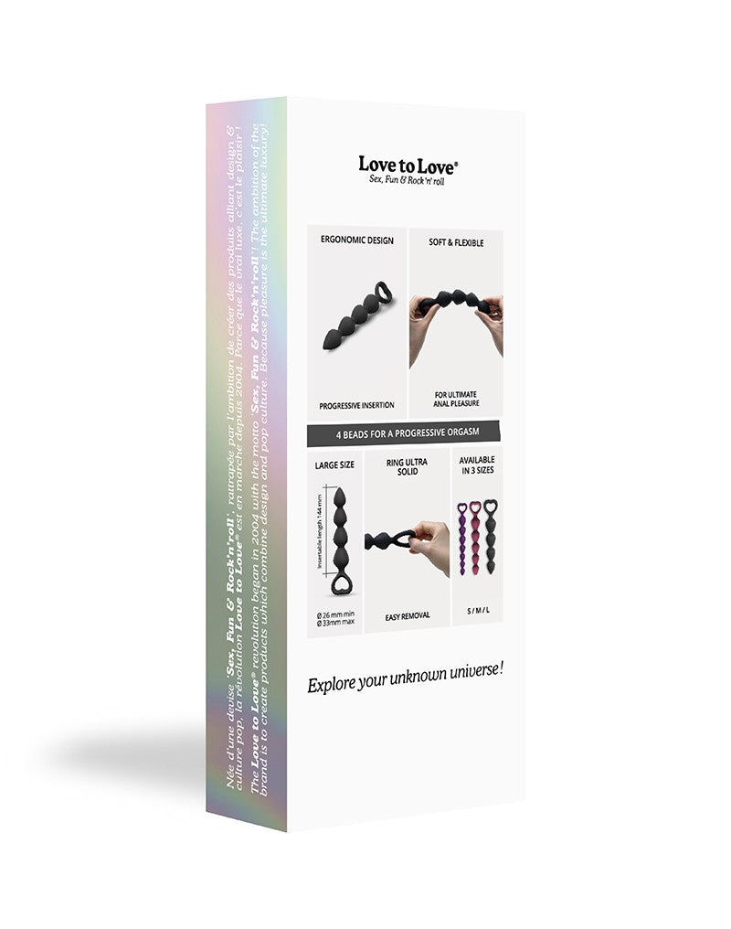 Love To Love - Bing Bang Size L - Anal Beads - Black - UABDSM