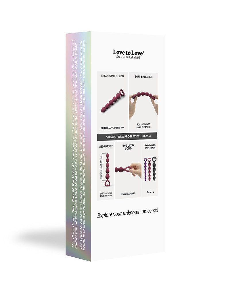 Love To Love - Bing Bang Size M - Anal Beads - Plum - UABDSM