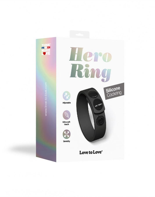Love To Love - Hero Ring - Adjustable Cock Ring - Black - UABDSM