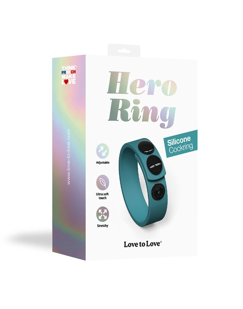 Love To Love - Hero Ring - Adjustable Cock Ring - Blue - UABDSM