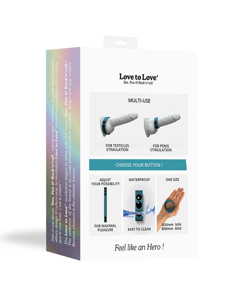 Love To Love - Hero Ring - Adjustable Cock Ring - Blue - UABDSM