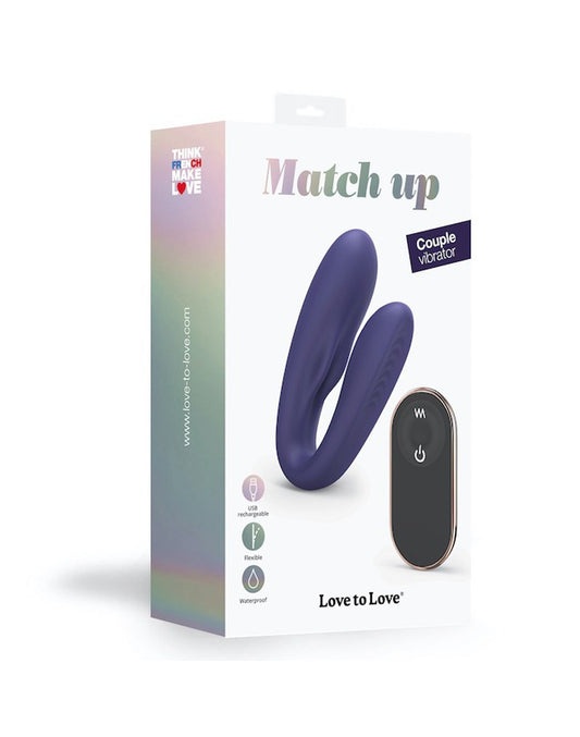 Love To Love - Match Up - Couple Vibrator With Remote Control - Indigo - UABDSM