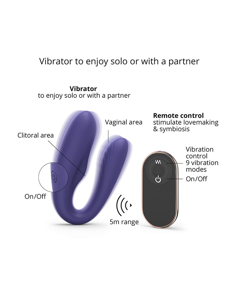 Love To Love - Match Up - Couple Vibrator With Remote Control - Indigo - UABDSM