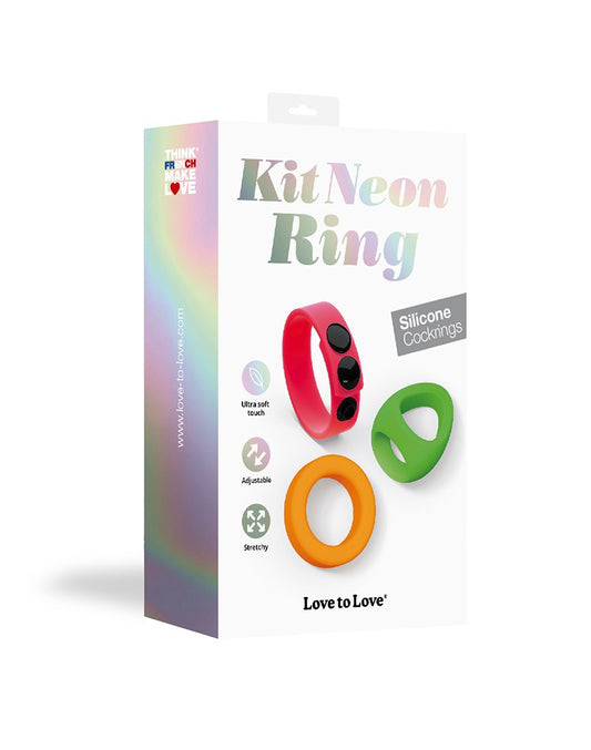 Love To Love - Neon Ring Kit - Set Of 3 Cockrings - UABDSM