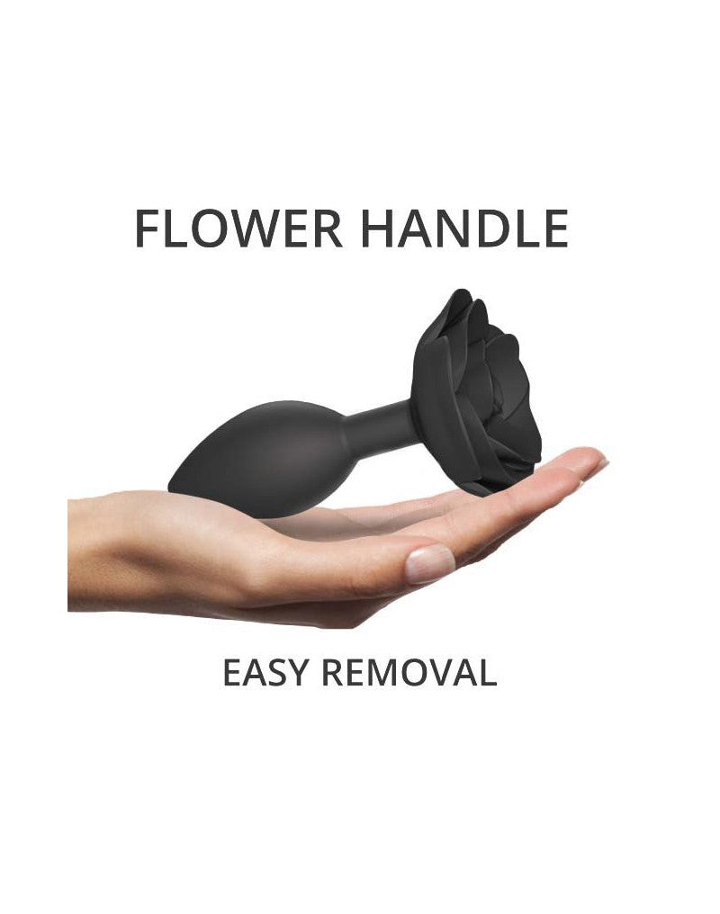 Love To Love - Open Roses Size L - Butt Plug - Black - UABDSM