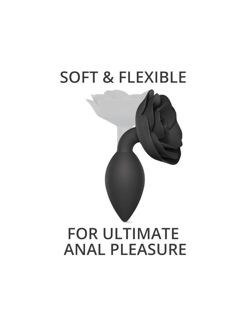 Love To Love - Open Roses Size L - Butt Plug - Black - UABDSM