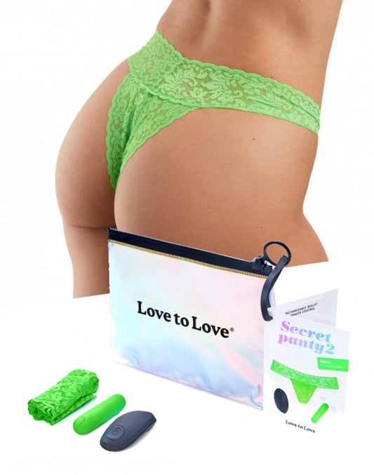 Love To Love - Secret Panty 2 - Panty Vibrator With Remote Control - Green - UABDSM