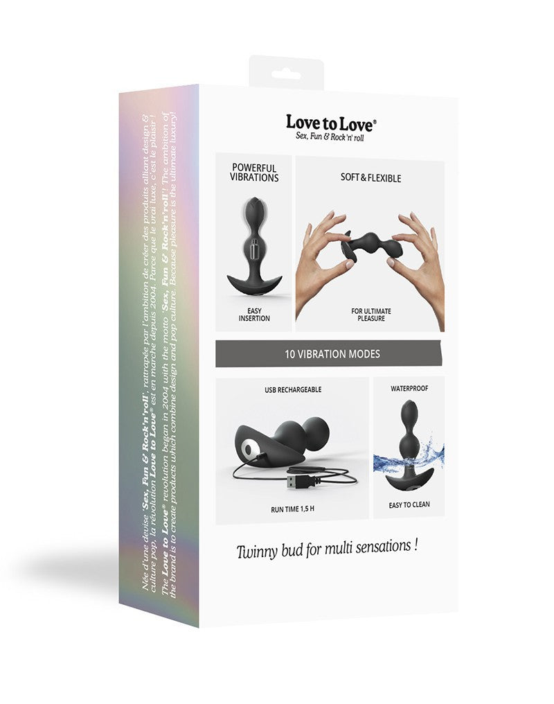 Love To Love - Twinny Bud - Vibrating Plug - Black - UABDSM