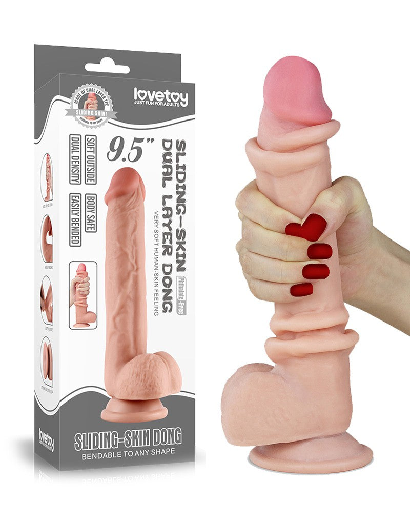 Love Toy - 9.5 Inch Sliding Skin Dildo - UABDSM