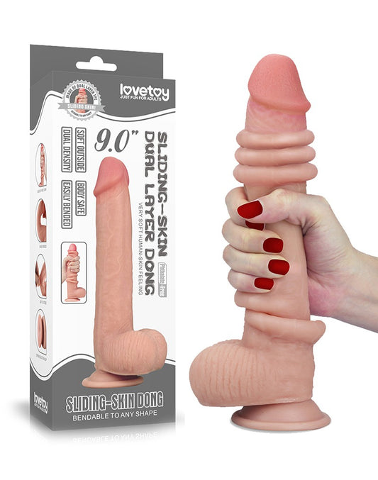 Love Toy - 9 Inch Sliding Skin Dildo - UABDSM