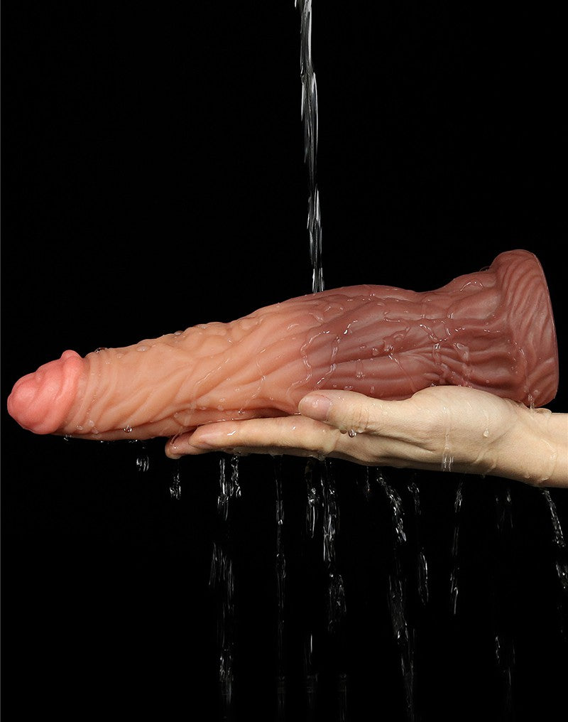 Love Toy - Dildo With Veins 24.5 Cm - Nude/Brown - UABDSM