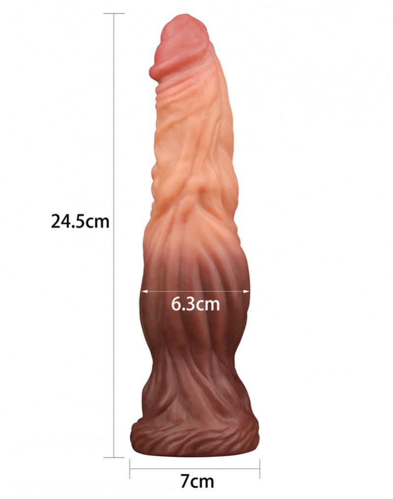 Love Toy - Dildo With Veins 24.5 Cm - Nude/Brown - UABDSM