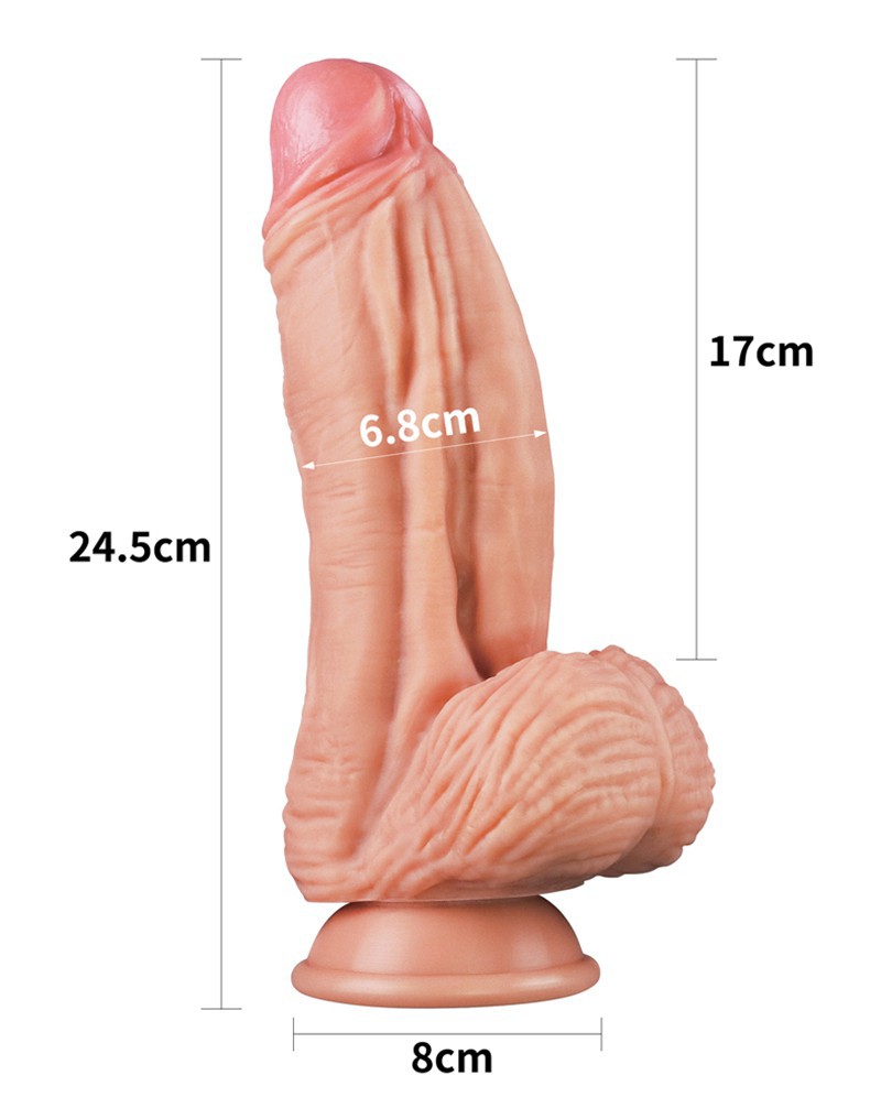 Love Toy - Dildo With Veins 24.5 Cm - Nude - UABDSM