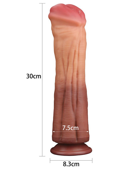 Love Toy - Dildo With Veins 30 Cm - Nude/Brown - UABDSM