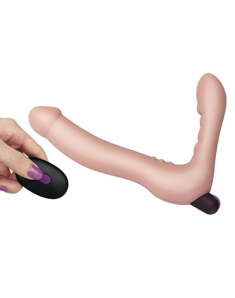 Love Toy - IJoy - Vibrating Double Dildo With Remote Control - Nude - UABDSM