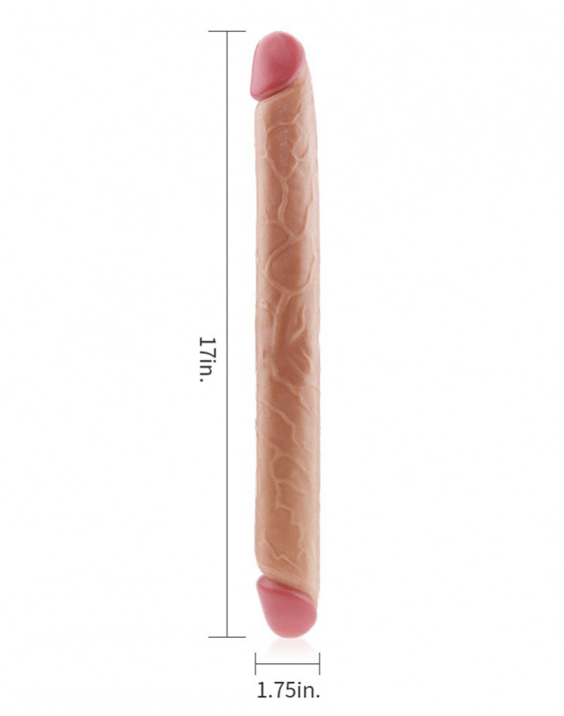 Love Toy - King Size Slim Ultra Double Dildo 45 Cm - Nude - UABDSM