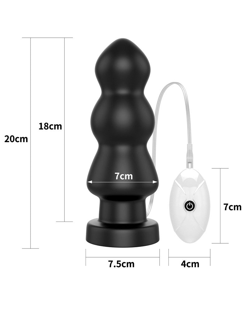 Love Toy - King Size Vibrating Anal Rigger 20 Cm - Black - UABDSM