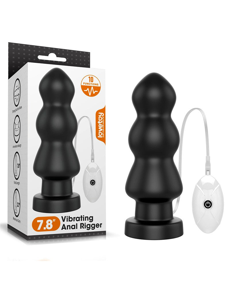 Love Toy - King Size Vibrating Anal Rigger 20 Cm - Black - UABDSM