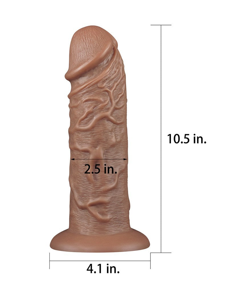 Love Toy - Realistic Chubby Dildo 27 Cm - Brown - UABDSM