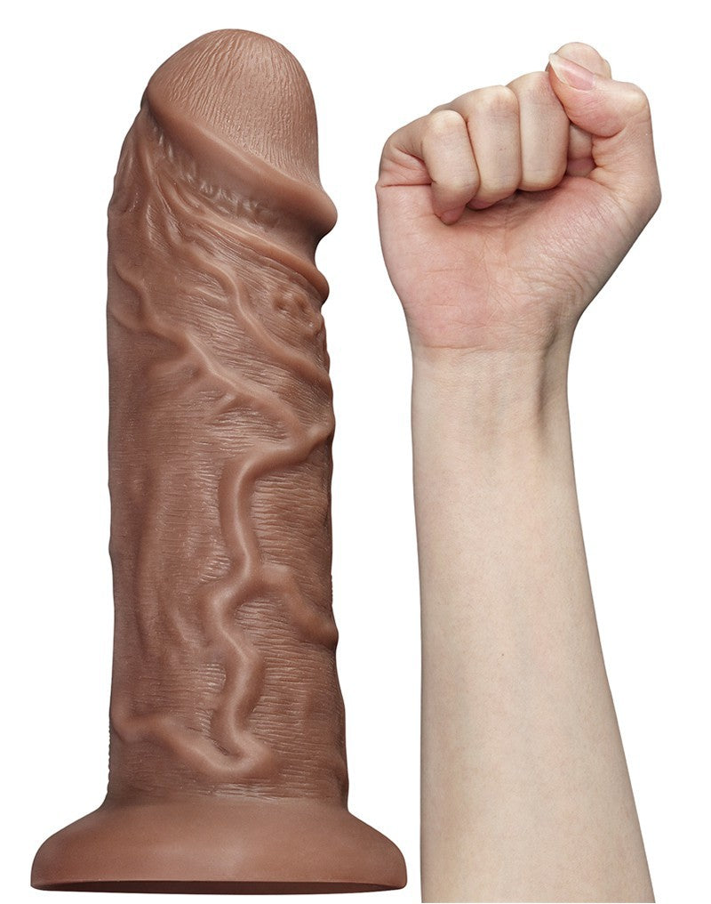 Love Toy - Realistic Chubby Dildo 27 Cm - Brown - UABDSM