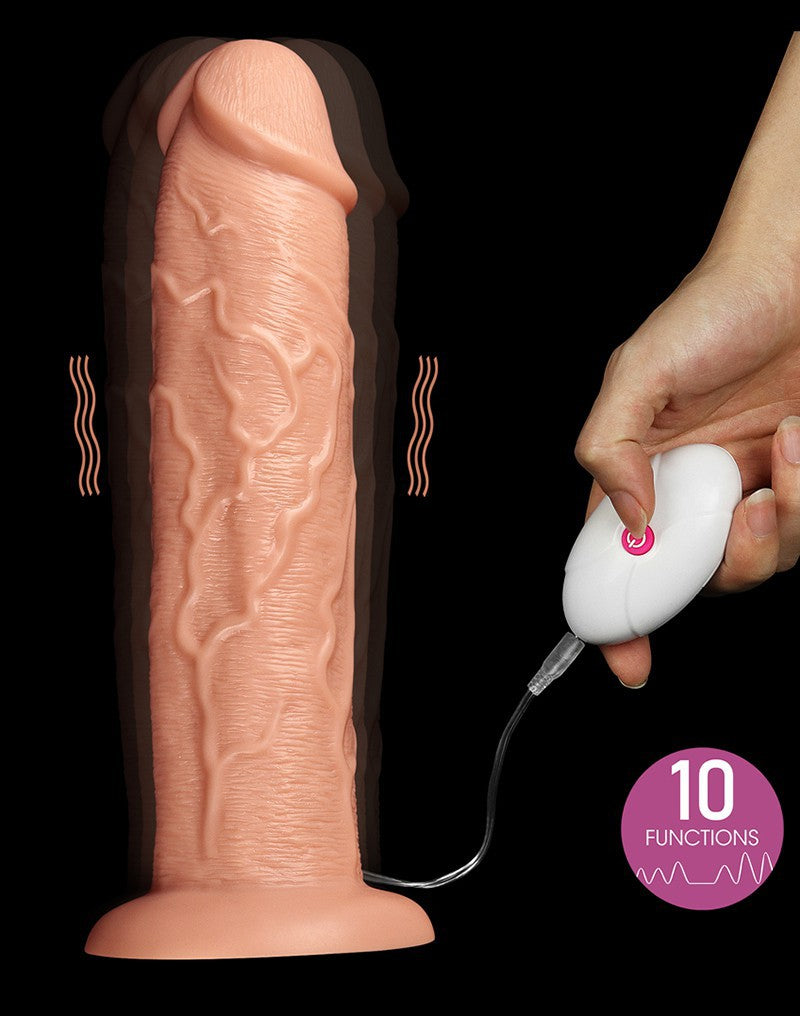 Love Toy - Realistic Long Vibrating Dildo 28 Cm - Nude - UABDSM