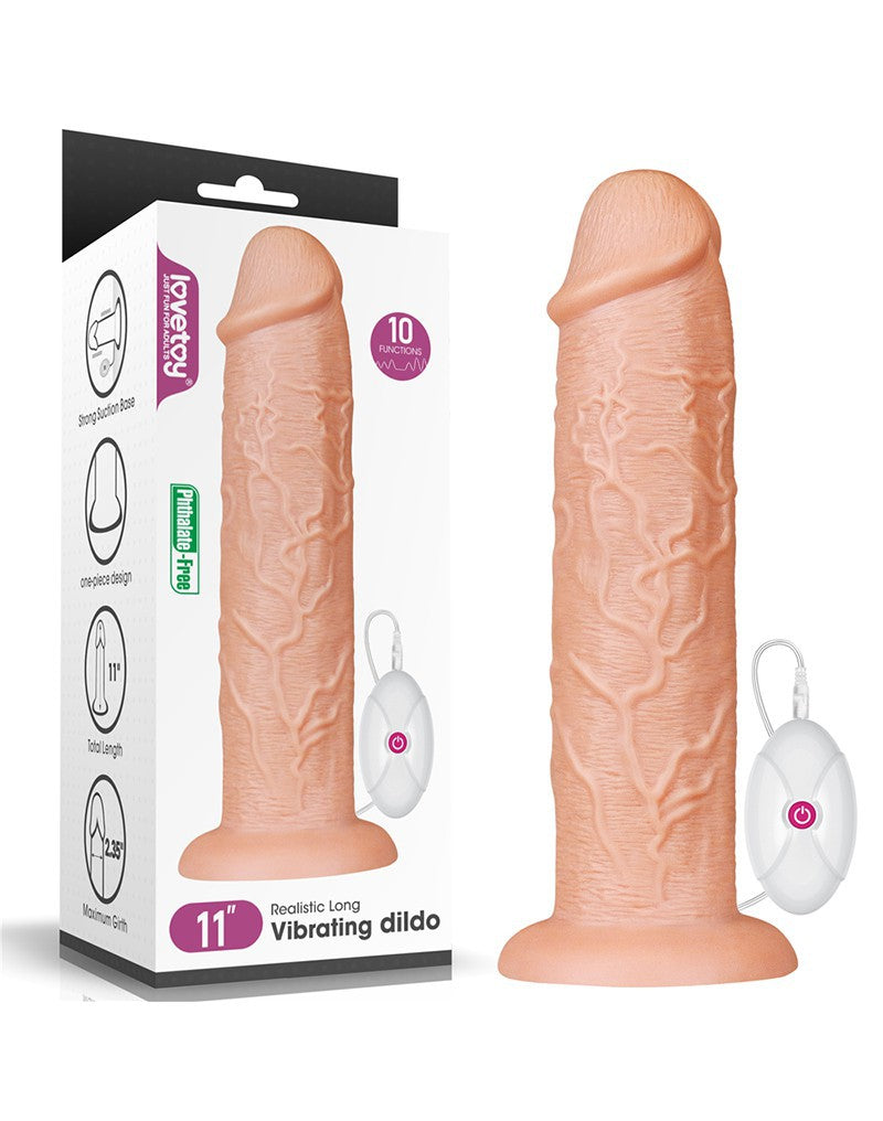 Love Toy - Realistic Long Vibrating Dildo 28 Cm - Nude - UABDSM
