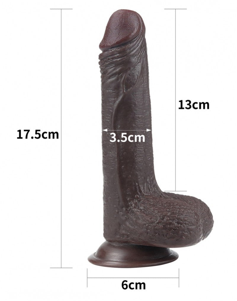 Love Toy - Sliding Skin Dildo 17.5 Cm - Black - UABDSM